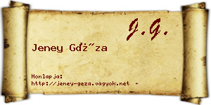Jeney Géza névjegykártya
