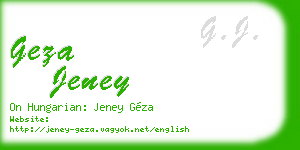 geza jeney business card