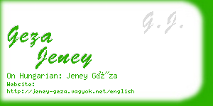 geza jeney business card